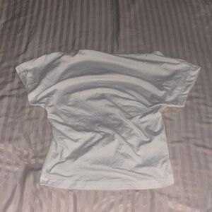 White Short Sleeve Backless Top